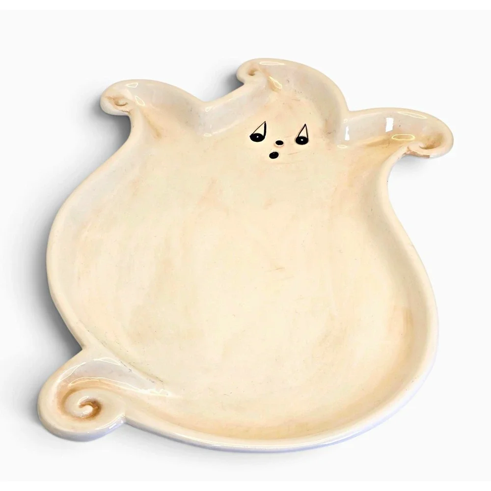 Johanna Parker Gus Ghost Ceramic Platter Transpac Halloween Retired 16.5